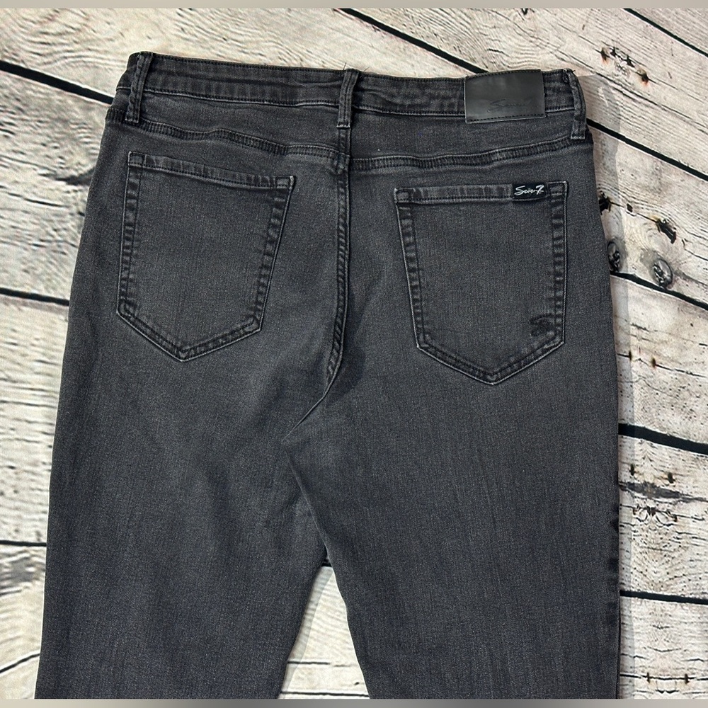 Seven7 Women's Wide Leg Jeans in Charcoal - Picture 6 of 7